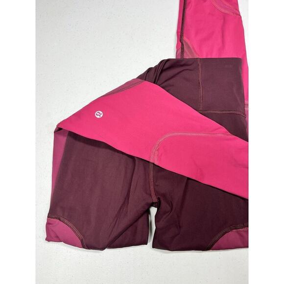 Lululemon Colour Me Ombre Tight 28" Dark Adobe / Blush Berry / Violet Red Sz 4 - Picture 8 of 8